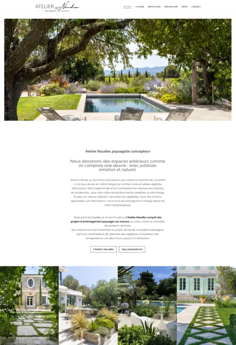 Site Atelier Naudier réalisé par MIDI MOINS DIX