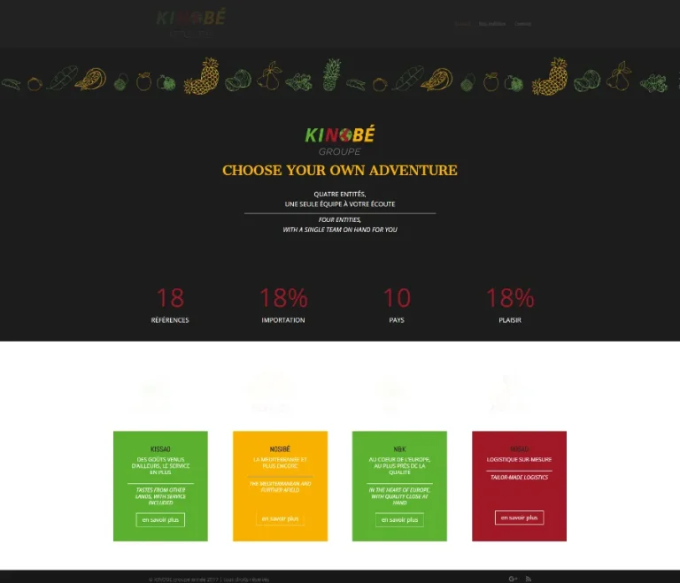 Site Kinobe Groupe réalisé par MIDI MOINS DIX