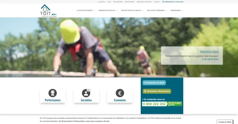 Site O2Toit réalisé par MIDI MOINS DIX