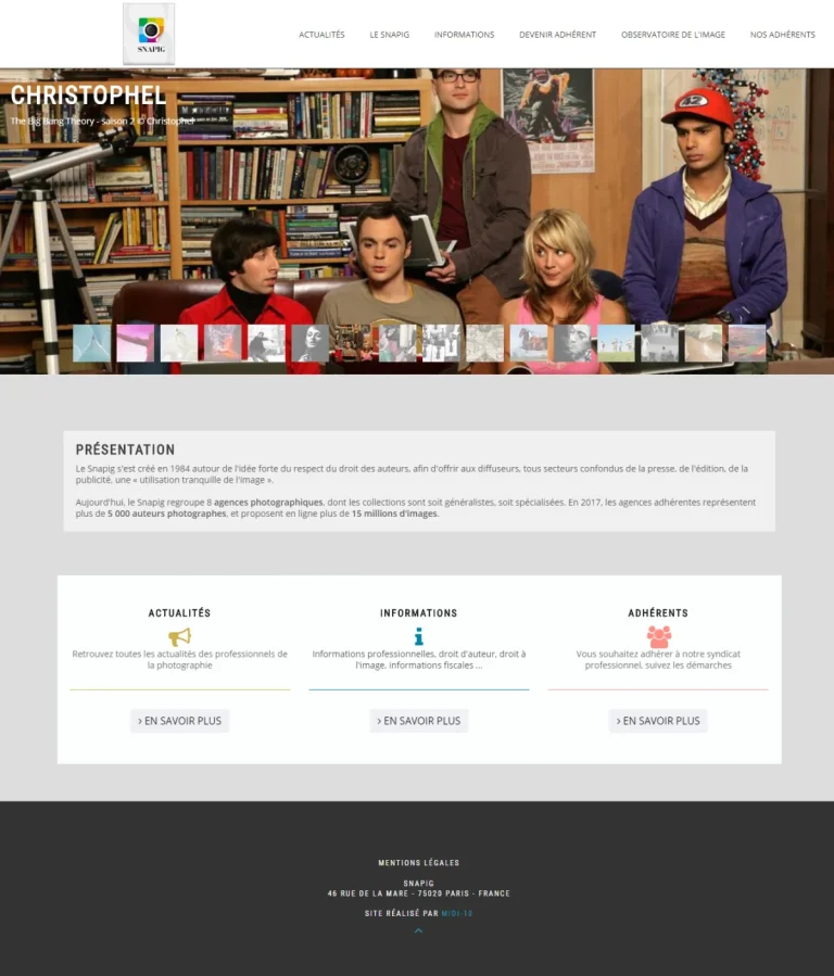 Site Snapig réalisé par MIDI MOINS DIX