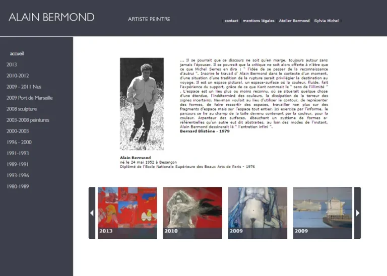 Site Alain Bermond réalisé par MIDI MOINS DIX