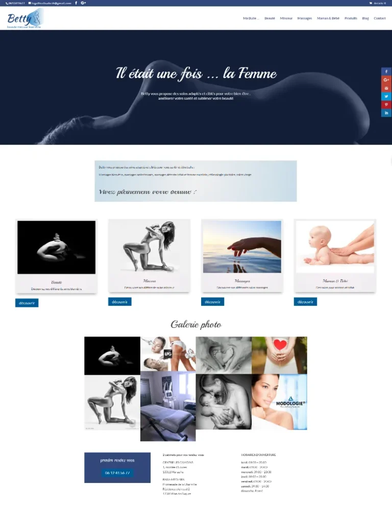 Site Betty Beauté Minceur réalisé par MIDI MOINS DIX