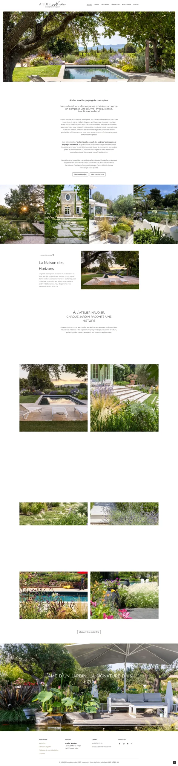Site Atelier Naudier réalisé par MIDI MOINS DIX