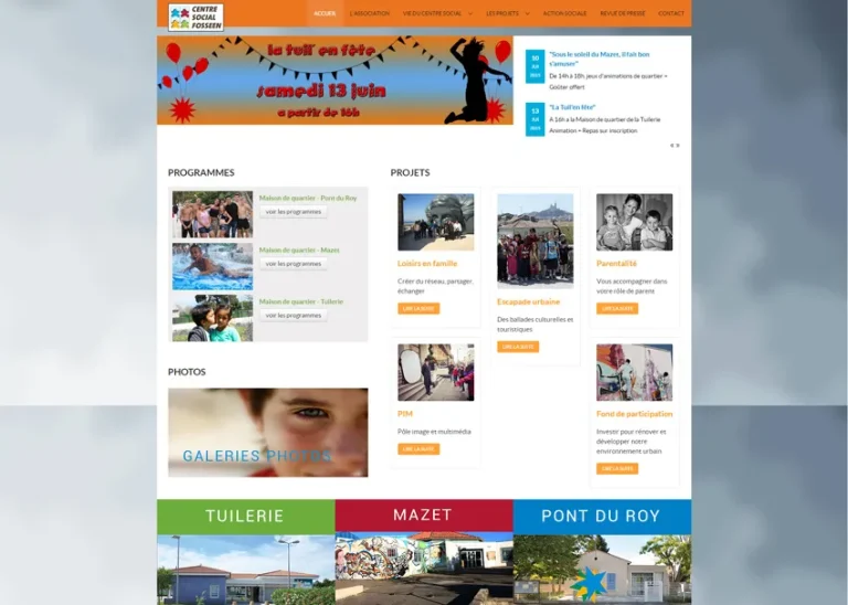 Site Centre Social Fosseen réalisé par MIDI MOINS DIX