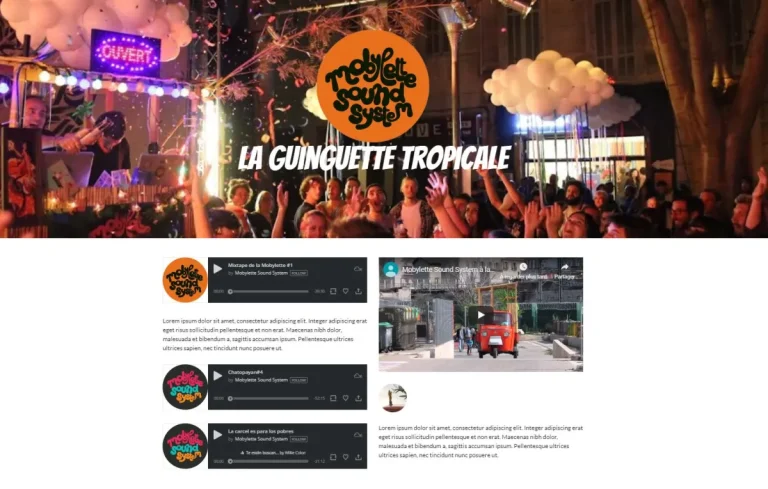 Site Mobylette Sound System réalisé par MIDI MOINS DIX