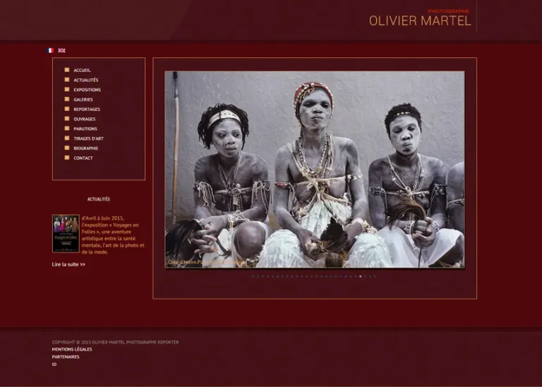 Site Olivier Martel réalisé par MIDI MOINS DIX
