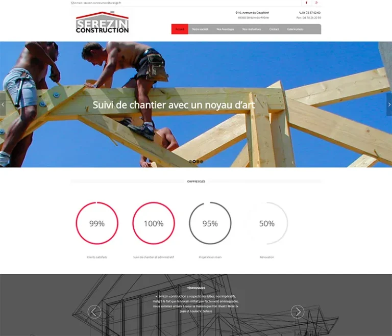 Site Serezin Construction réalisé par MIDI MOINS DIX